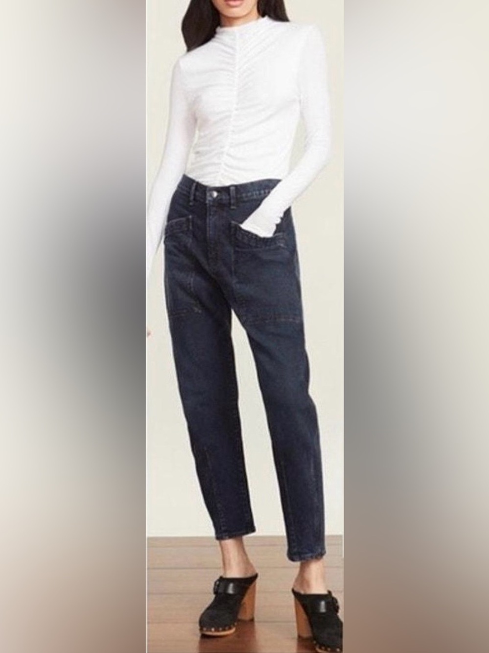 NWOT Veronica Beard Charlie Barrel Leg Jean, size 27